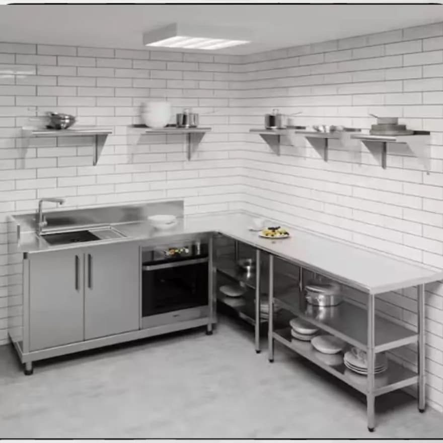 Food-grade stainless steel commercial kitchen fit-out