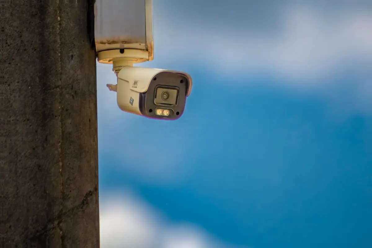 Smart perimeter monitoring camera on a site pole